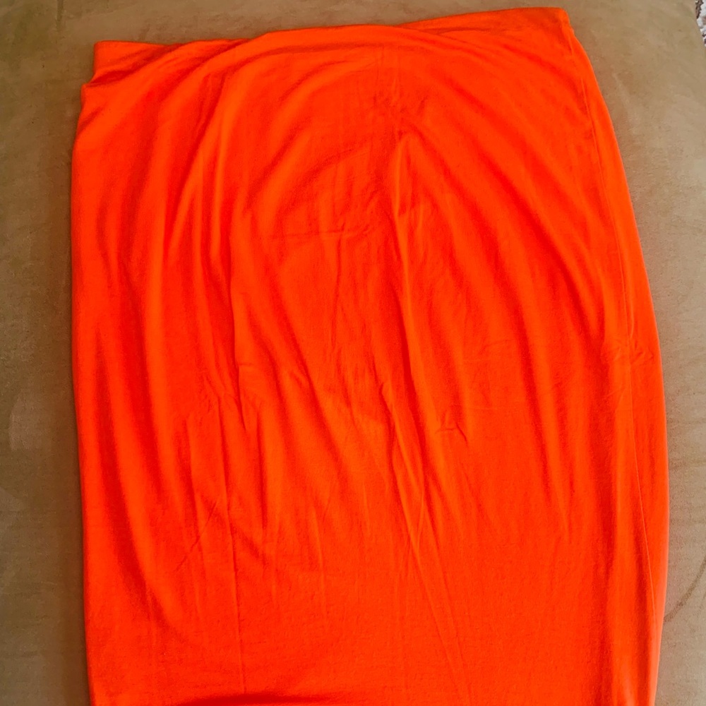 Vince Camuto orange midi skirt
